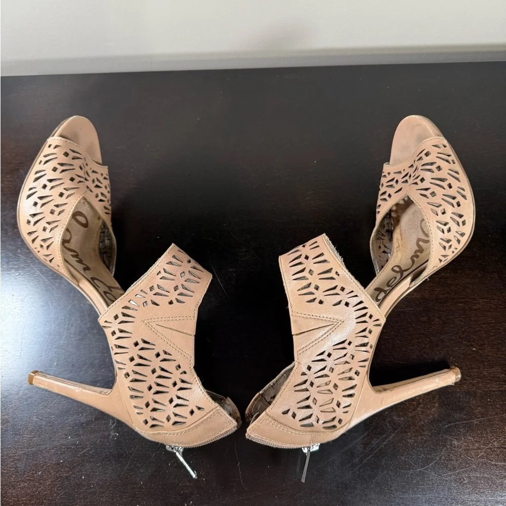 Sam Edelman Leather‎ Stiletto Heel Sandals zip back Sz:9 Mobwife